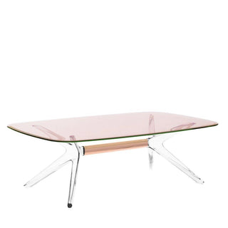Kartell Blast rectangular side table with crystal bronze structure and pink top h. 40 cm. Buy on Shopdecor KARTELL collections